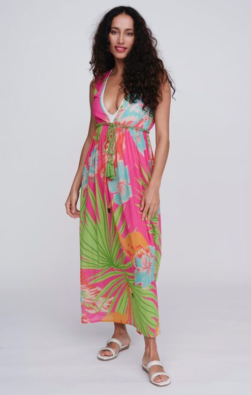 Pia Rossini Fiesta Maxi Dress-Fuchsia - Image 2