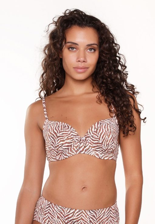 LingaDore Moulded Bikini top-Zebra print