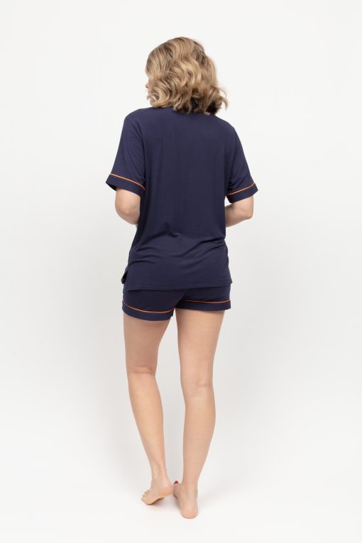 Cyberjammies Taylor Modal Stuttbuxna náttföt-Navy - Image 3