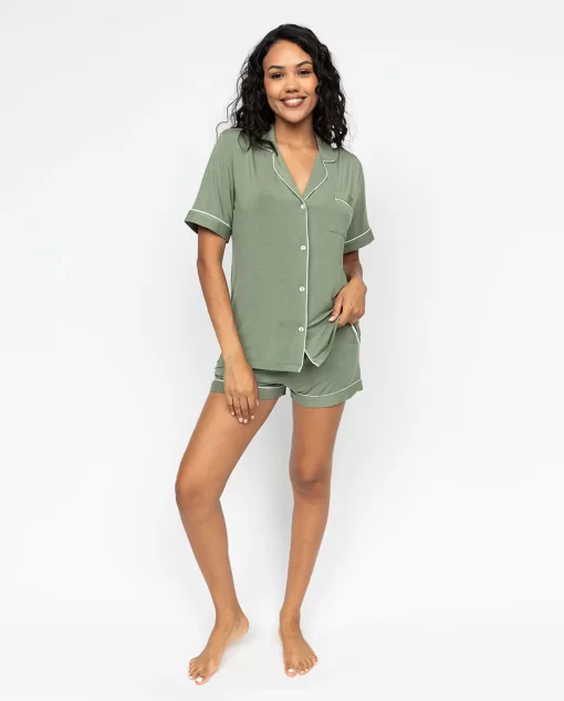 Cyberjammies Lea Modal stuttbuxnasett Sage green - Image 2