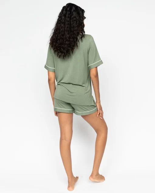 Cyberjammies Lea Modal stuttbuxnasett Sage green - Image 3